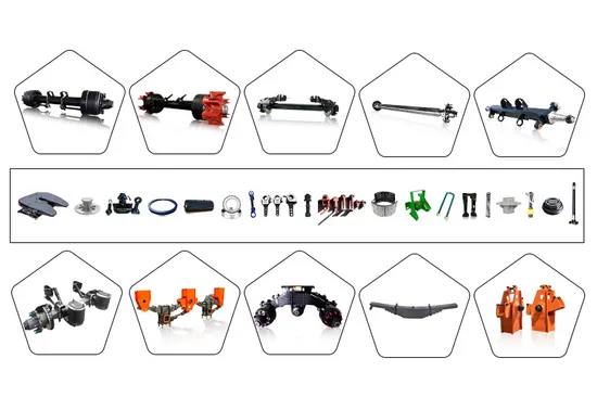 Made in China Customized Tractor Front and Rear Axles 14t 16t 25t Trailer Parts Spare Parts BPW Drum Brakes High Load American Axles Semi Trailer Axle 